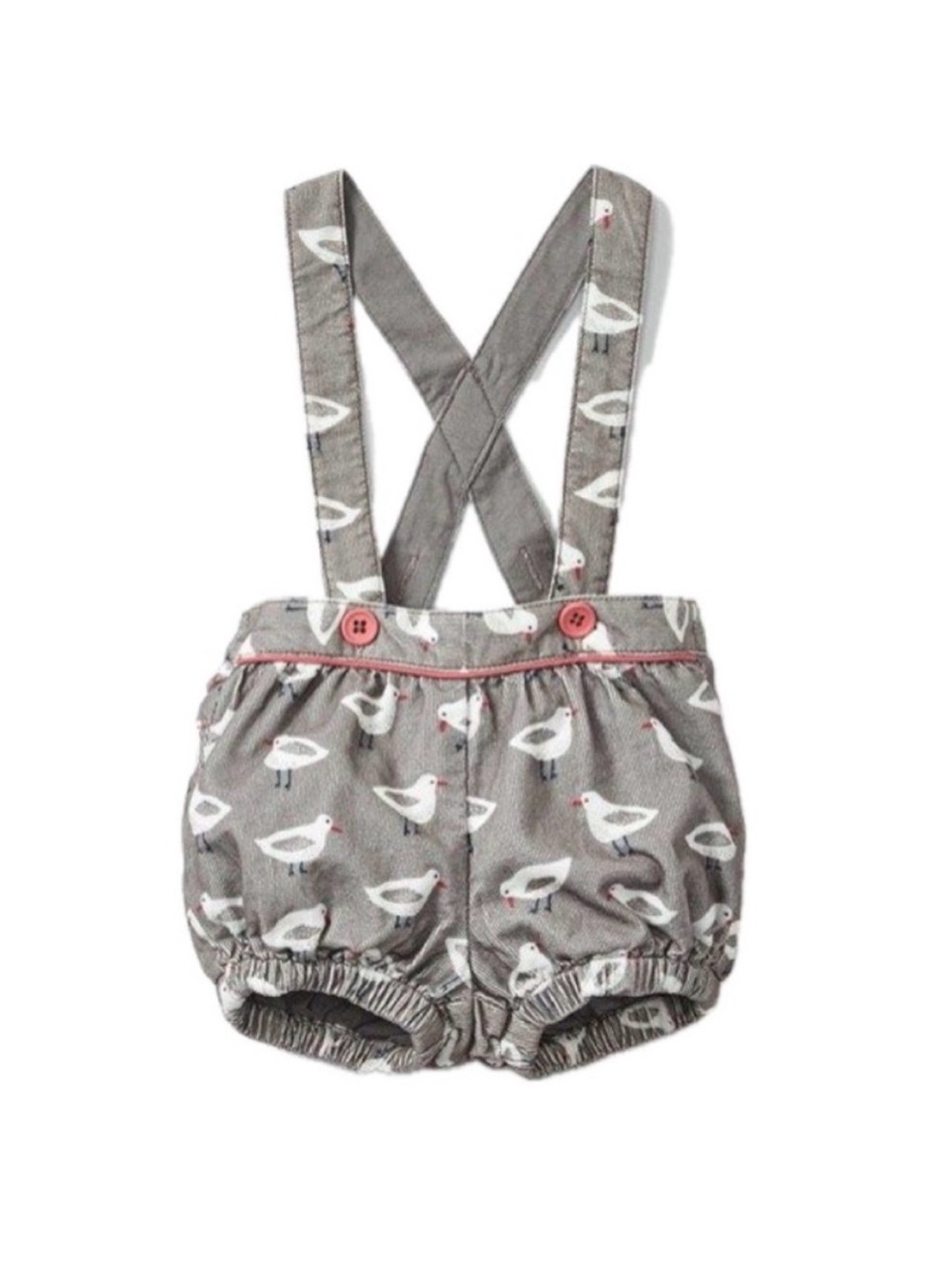 Mini Boden Sandpiper Grey Suspender Bottoms Baby Size 12-18 Months